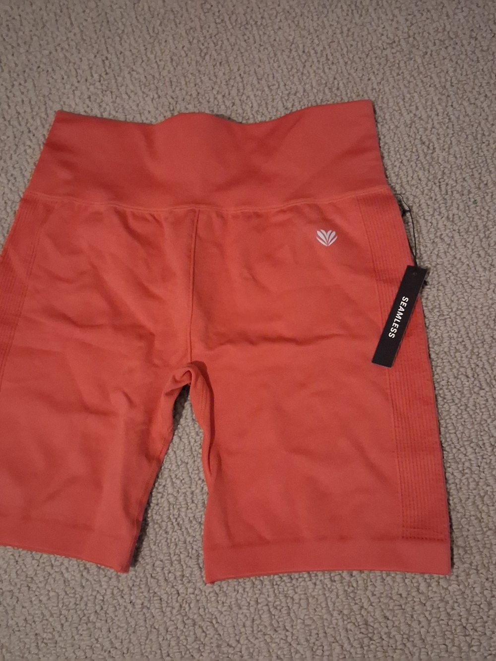 Forever 21 Seamless High-Waist Bike Shorts - Coral Orange
